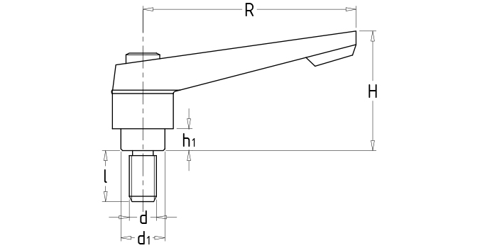 Steel Safety Adjustable Levers,threaded stud type