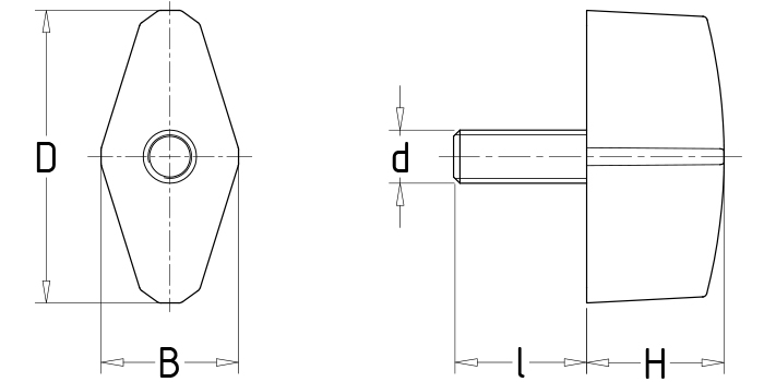 Diamond-shaped knobs