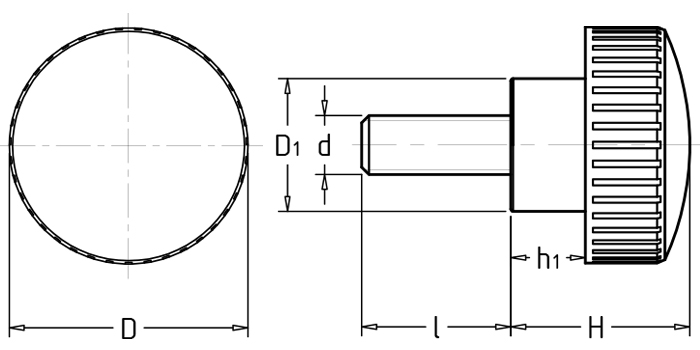 Fluted grip knobs