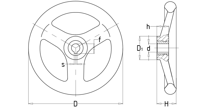 Round flange handwheels