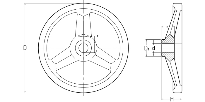 Cast iron handwheels