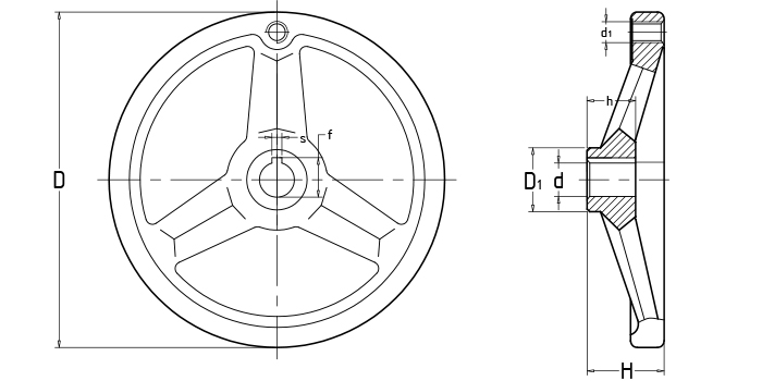 Cast iron handwheels