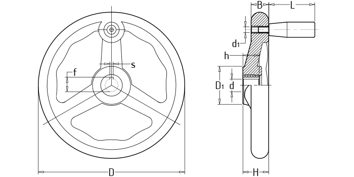 Corrugated round Handwheels