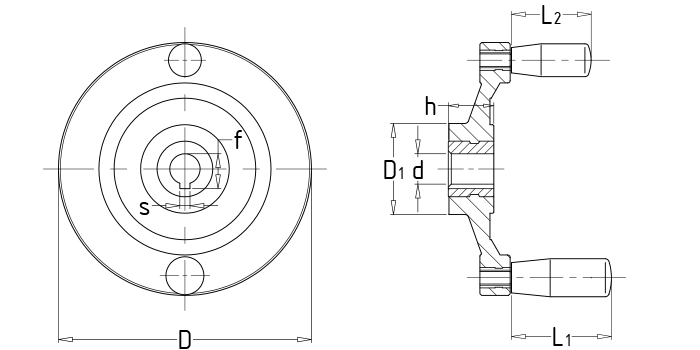Double-handle handwheels