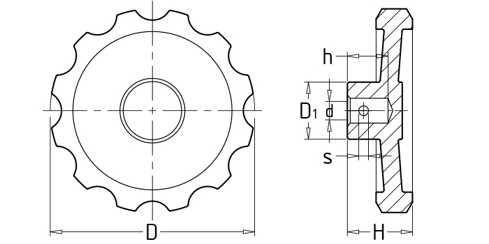 Small corrugated handwheels