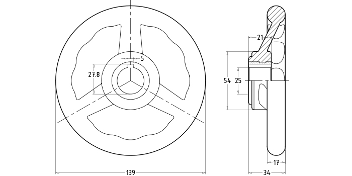 Handwheel for drilling machine