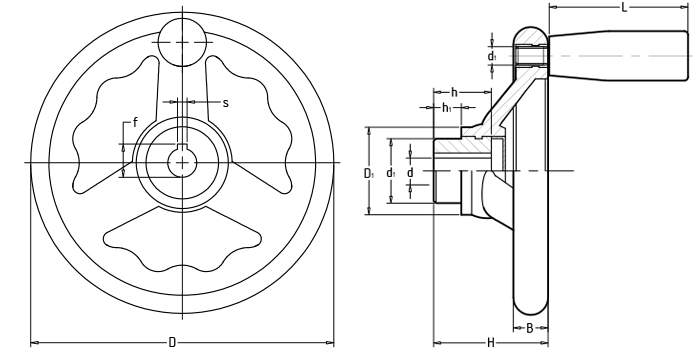 Plastic steel handwheels