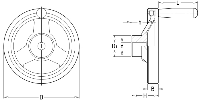 Stainless flange handwheels