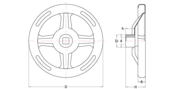 Steel plate handwheel