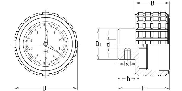 Embossing dial hand wheeles