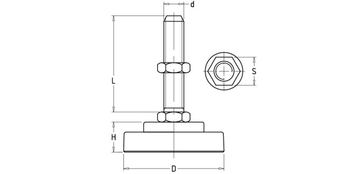Stainless Steel Heavy Duty Leveling Mounts Feet and Pads